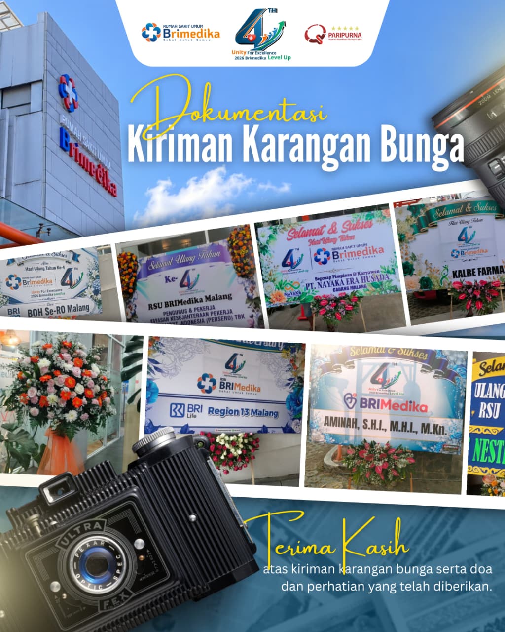 Dokumentasi Kiriman Karangan Bunga HUT ke-4 RSU Brimedika